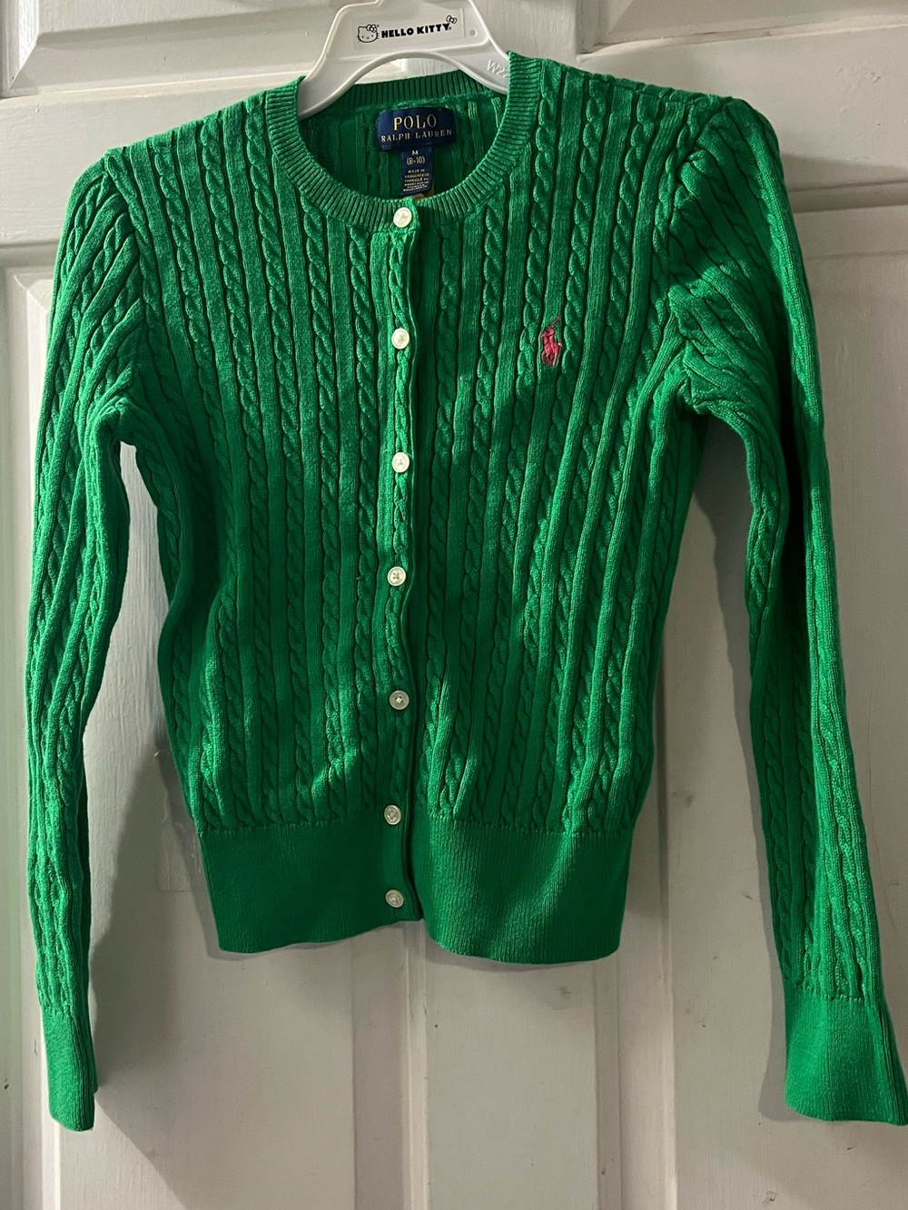 Polo by Ralph Lauren Emerald Green Cable-Knit Cardigan